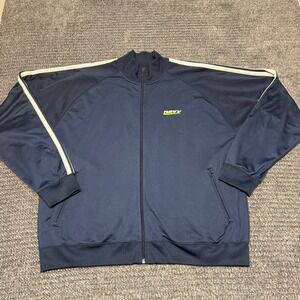 Gear‎ For Sports Mens Track Jacket XXL Navy Blue White Stripe Full Zip Mock Neck